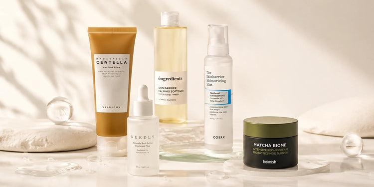 Világos, nyugtató skincare editorial érzékeny, irritált bőr kíméletes ápolásához