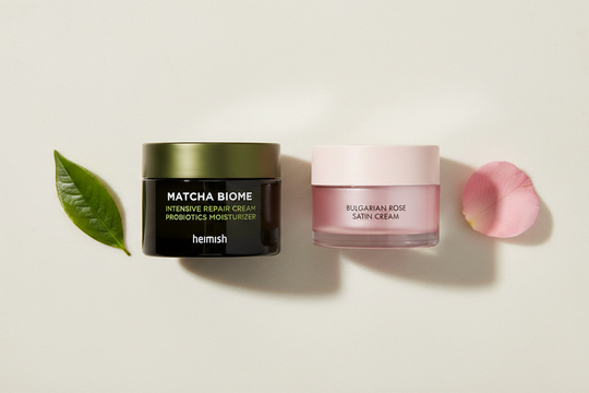 Heimish Matcha Biome és Bulgarian Rose hidratáló krémek összehasonlítása